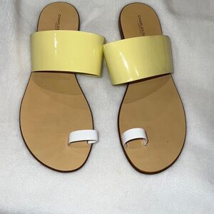 Charles David yellow and white sandals